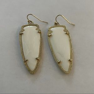 Kendra Scott White Skylar Arrowhead Earrings